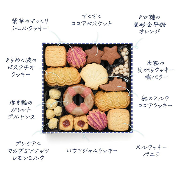『夏の海辺のマリンクッキー缶』／出典：スナックミー